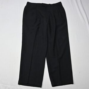 Louis Roth 36x30 Black Italy Made 100% Wool Old Money Pleated Cuffed Dress Pants